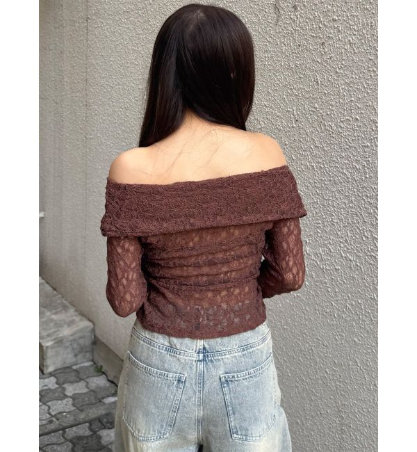 MURUA「レースカシュクールオフショルトップス」|Tシャツ・カットソー|