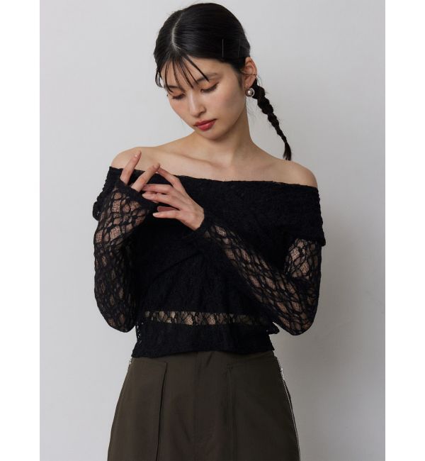 MURUA「レースカシュクールオフショルトップス」|Tシャツ・カットソー|