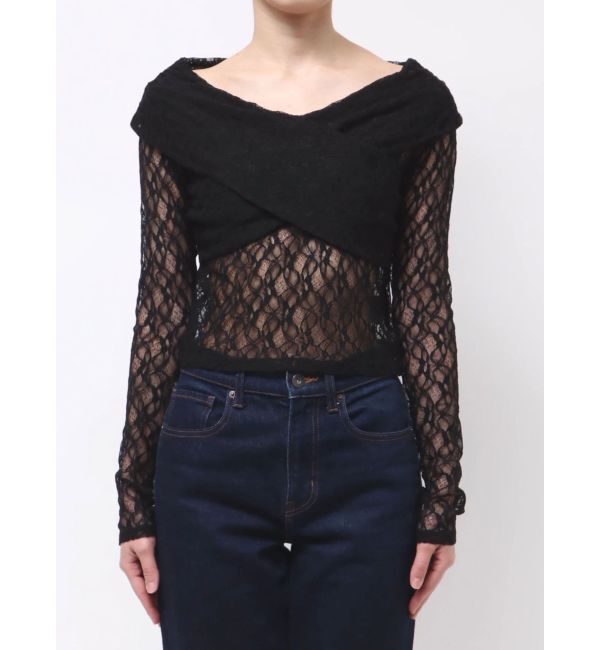 MURUA「レースカシュクールオフショルトップス」|Tシャツ・カットソー|