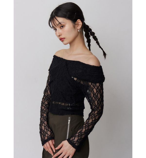 MURUA「レースカシュクールオフショルトップス」|Tシャツ・カットソー|