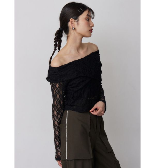 MURUA「レースカシュクールオフショルトップス」|Tシャツ・カットソー|