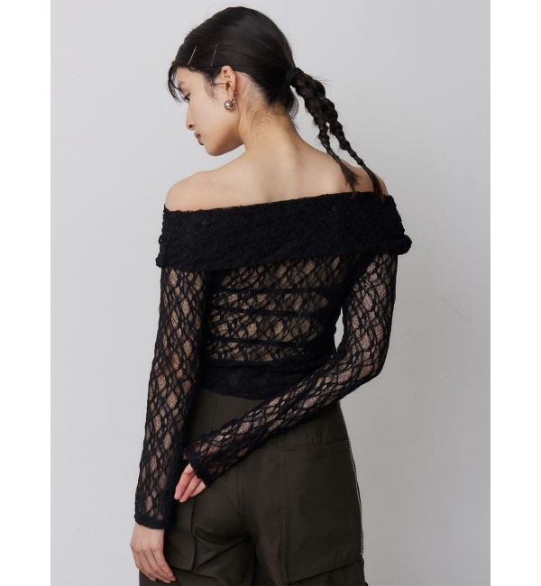 MURUA「レースカシュクールオフショルトップス」|Tシャツ・カットソー|