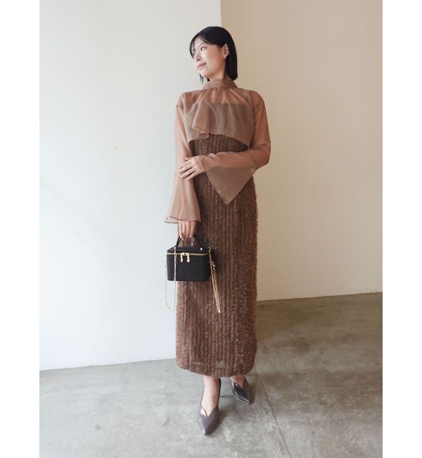 LAGUNAMOON「LADYブラウスレイヤードキャミワンピース」|ワンピース|