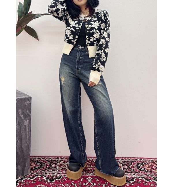 EVRIS「フラワーアンサンブルニットトップス」|ニット・セーター|