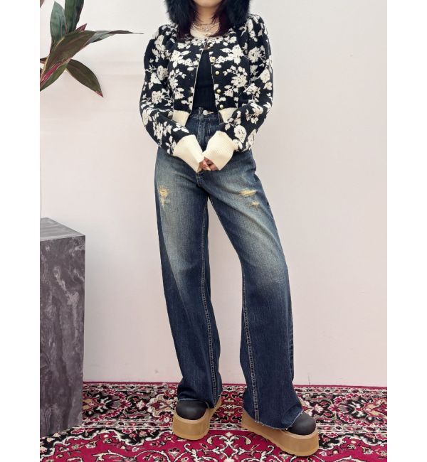 EVRIS「フラワーアンサンブルニットトップス」|ニット・セーター|