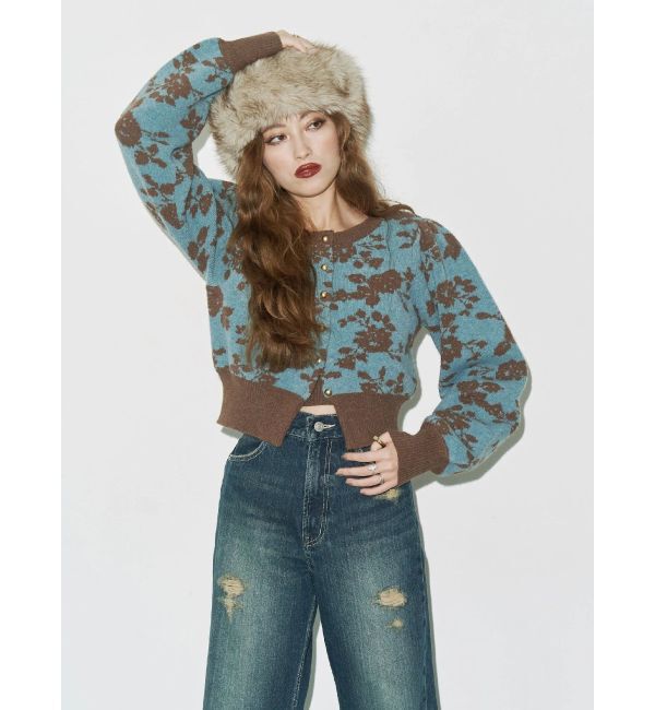 EVRIS「フラワーアンサンブルニットトップス」|ニット・セーター|