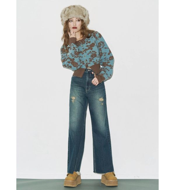 EVRIS「フラワーアンサンブルニットトップス」|ニット・セーター|