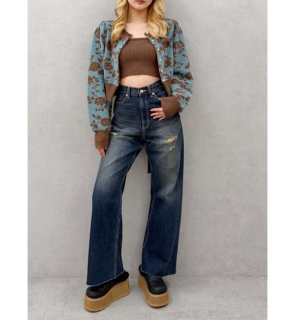 EVRIS「フラワーアンサンブルニットトップス」|ニット・セーター|