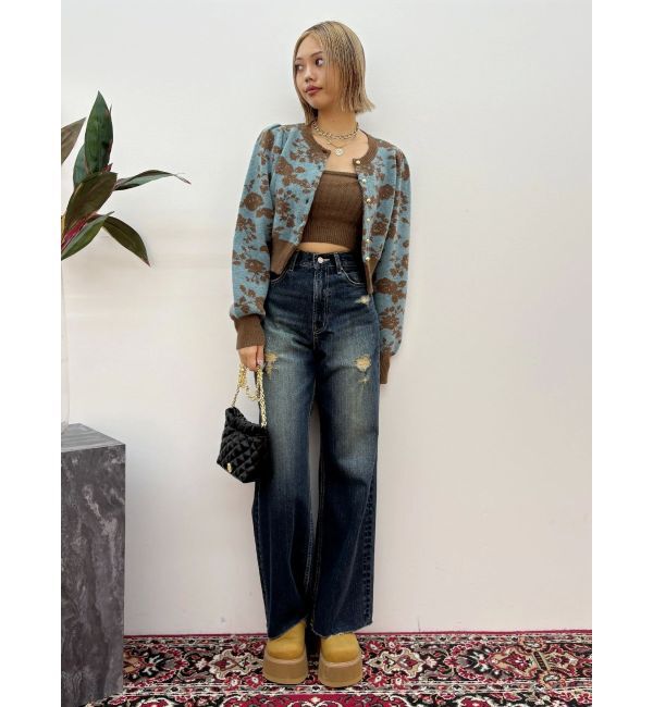 EVRIS「フラワーアンサンブルニットトップス」|ニット・セーター|