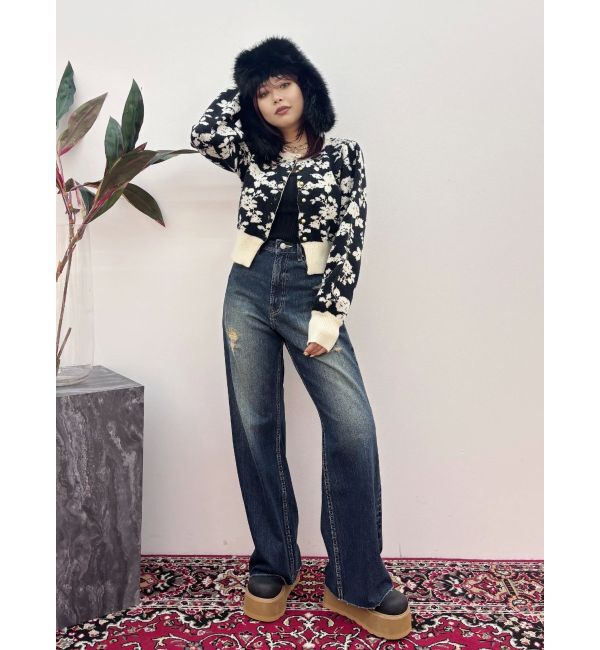 EVRIS「フラワーアンサンブルニットトップス」|ニット・セーター|