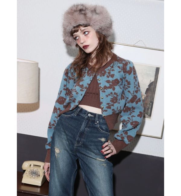 EVRIS「フラワーアンサンブルニットトップス」|ニット・セーター|