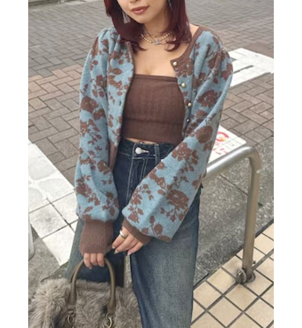 EVRIS「フラワーアンサンブルニットトップス」|ニット・セーター|