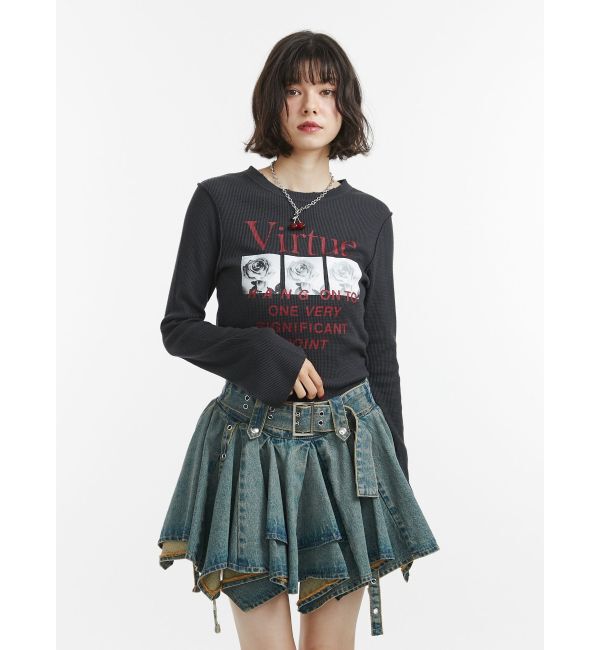 jouetie「グランジワッフルロンT」|Tシャツ・カットソー|