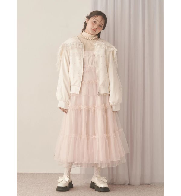 merry jenny「ribbonセーラーサテンブルゾン」|ブルゾン・スタジャン|