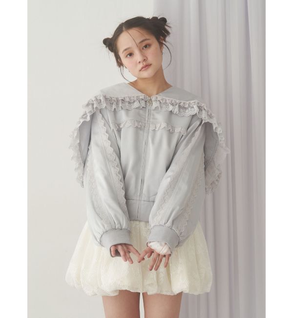 merry jenny「ribbonセーラーサテンブルゾン」|ブルゾン・スタジャン|