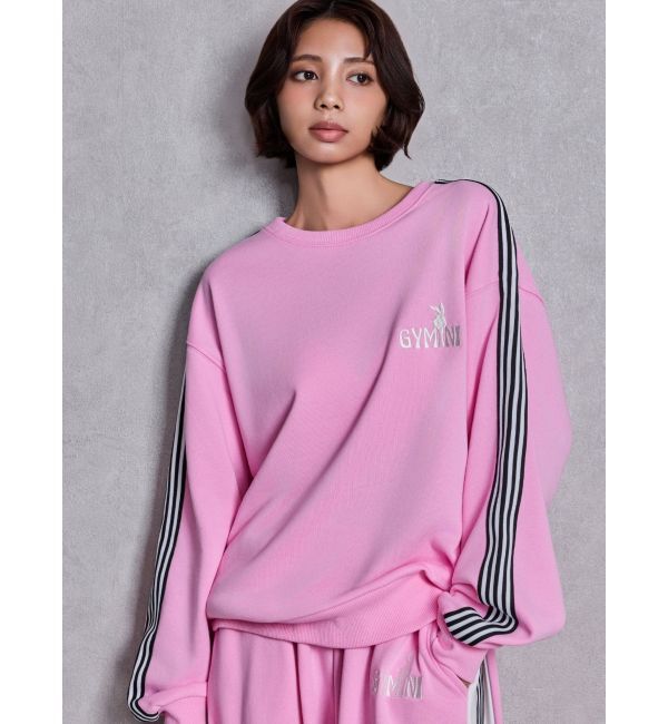 GYDA「GYMINI BUNNYラインスウェットトップス」|スウェット・ジャージ|ピンク