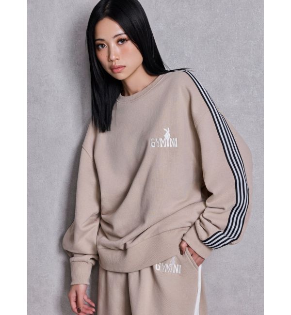 GYDA「GYMINI BUNNYラインスウェットトップス」|スウェット・ジャージ|ベージュ