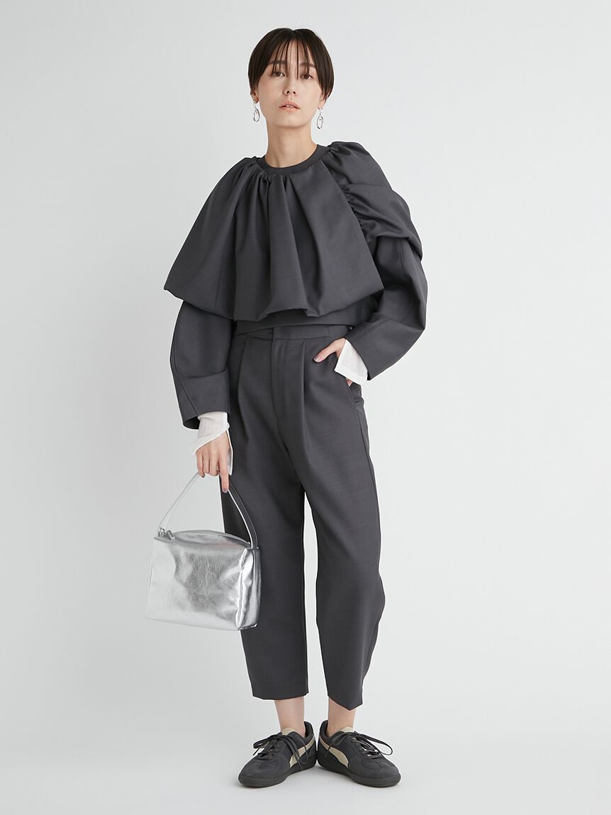 emmi atelier「【emmi atelier】金子綾 コラボケープ付きブラウス」|シャツ・ブラウス|