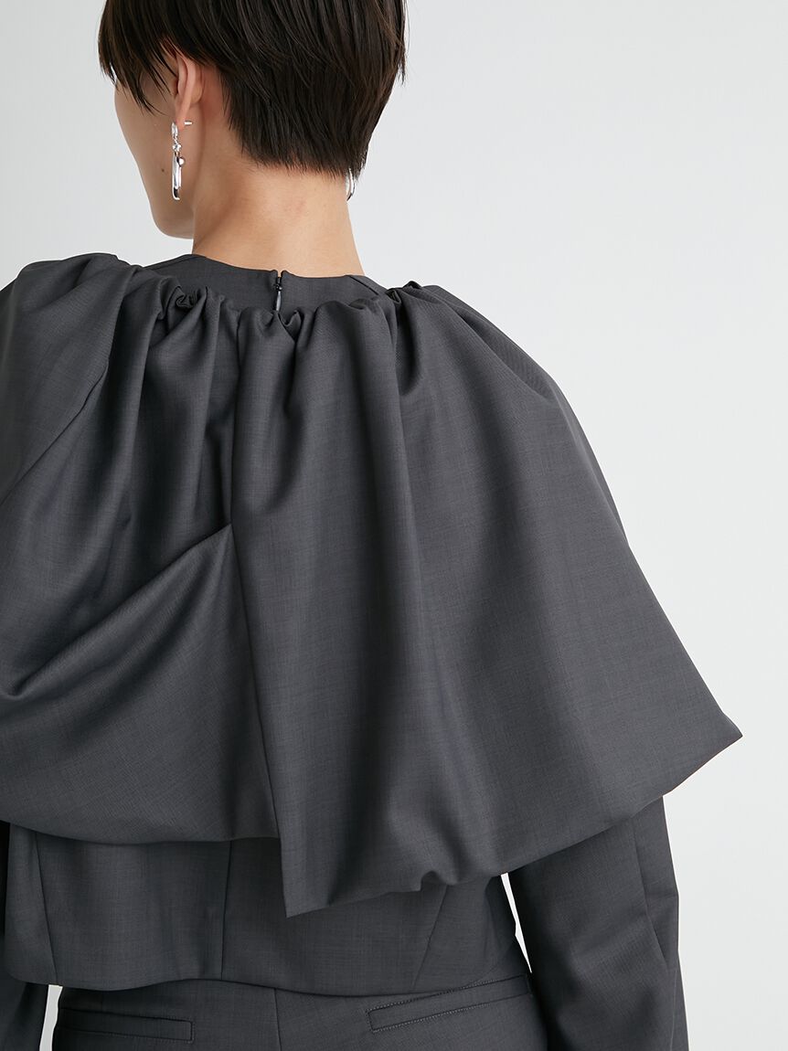 emmi atelier「【emmi atelier】金子綾 コラボケープ付きブラウス」|シャツ・ブラウス|