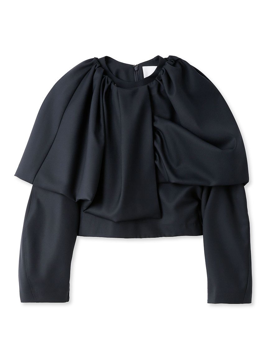 emmi atelier「【emmi atelier】金子綾 コラボケープ付きブラウス」|シャツ・ブラウス|NVY