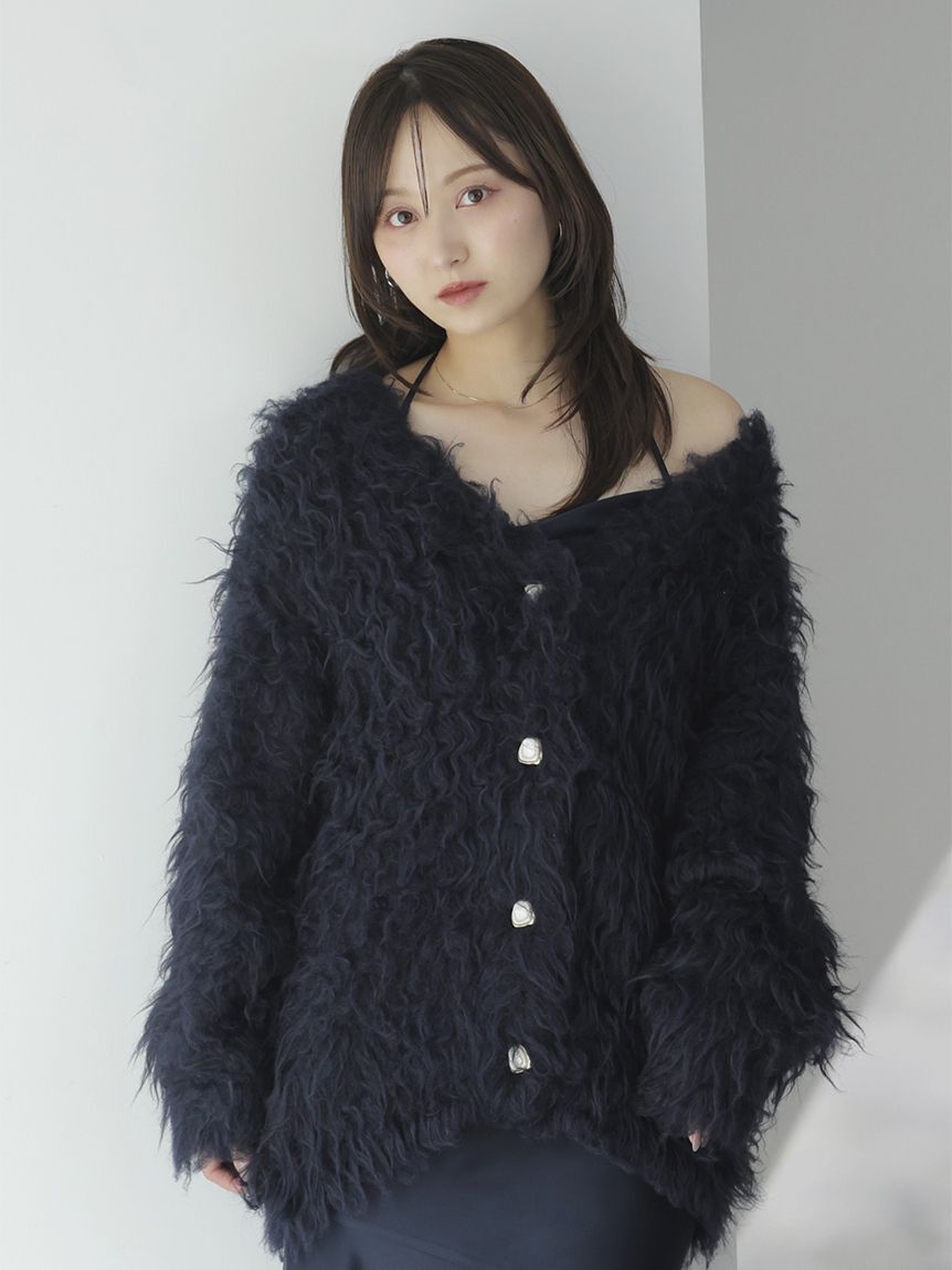 SNIDEL「シャギーカーディガン」|カーディガン|NVY