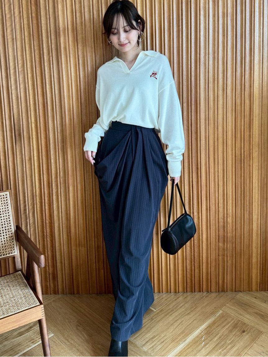 SNIDEL「リボンベアスキッパーニットプルオーバー」|ニット・セーター|