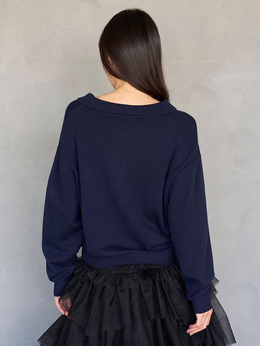 SNIDEL「リボンベアスキッパーニットプルオーバー」|ニット・セーター|