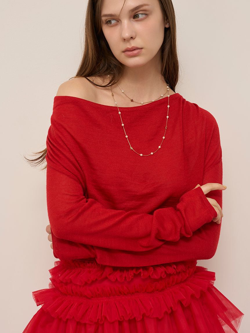 SNIDEL「ドレープニットトップス」|ニット・セーター|