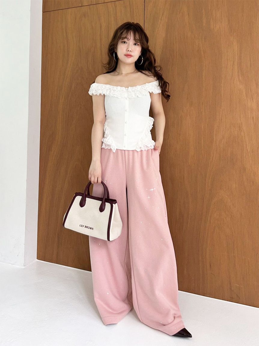 LILY BROWN「2wayレースフリルニットトップス」|ニット・セーター|