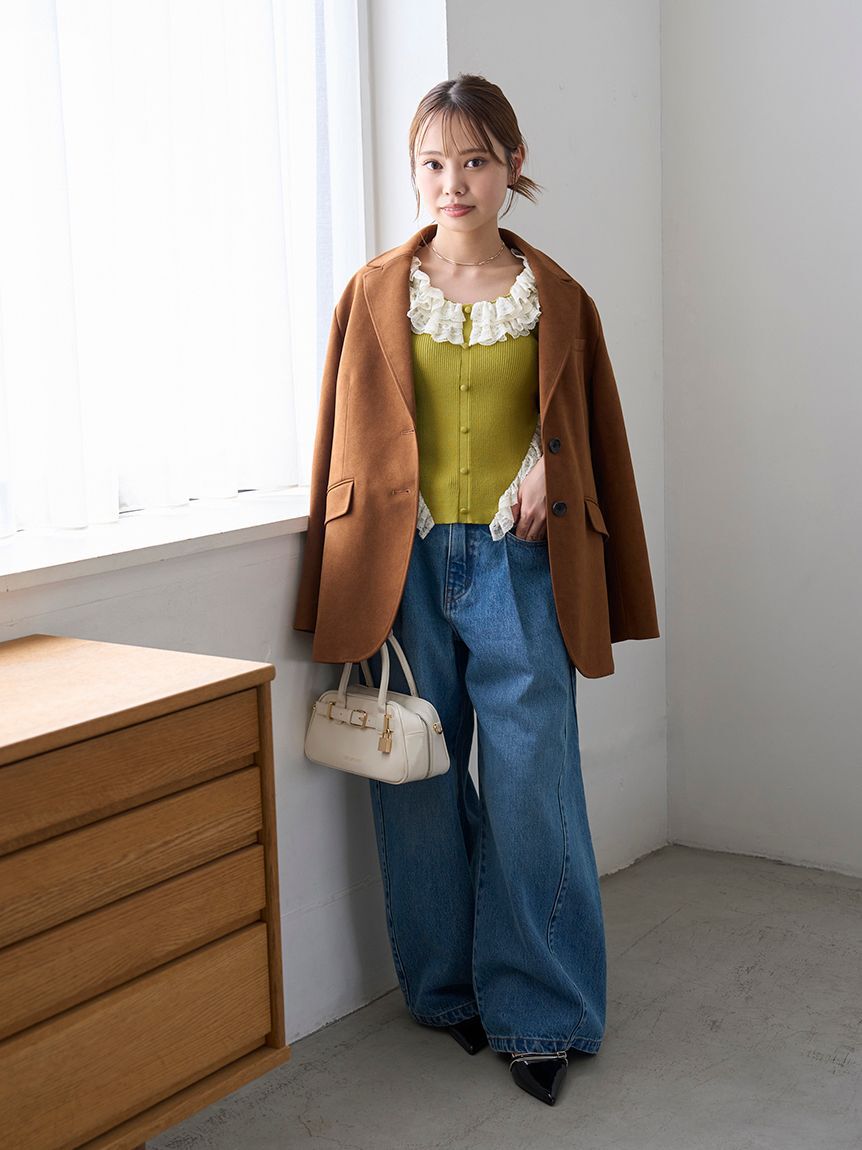 LILY BROWN「2wayレースフリルニットトップス」|ニット・セーター|