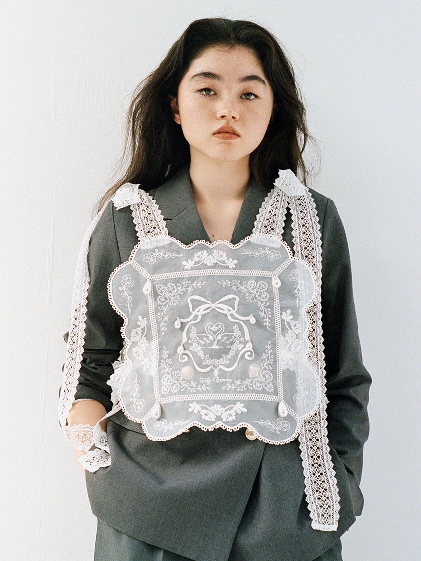 LILY BROWN「[L.B CANDY STOCK]ビジューエプロン」|ベスト・ジレ|