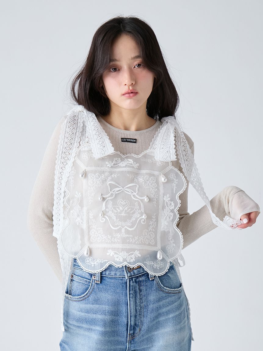 LILY BROWN「[L.B CANDY STOCK]ビジューエプロン」|ベスト・ジレ|