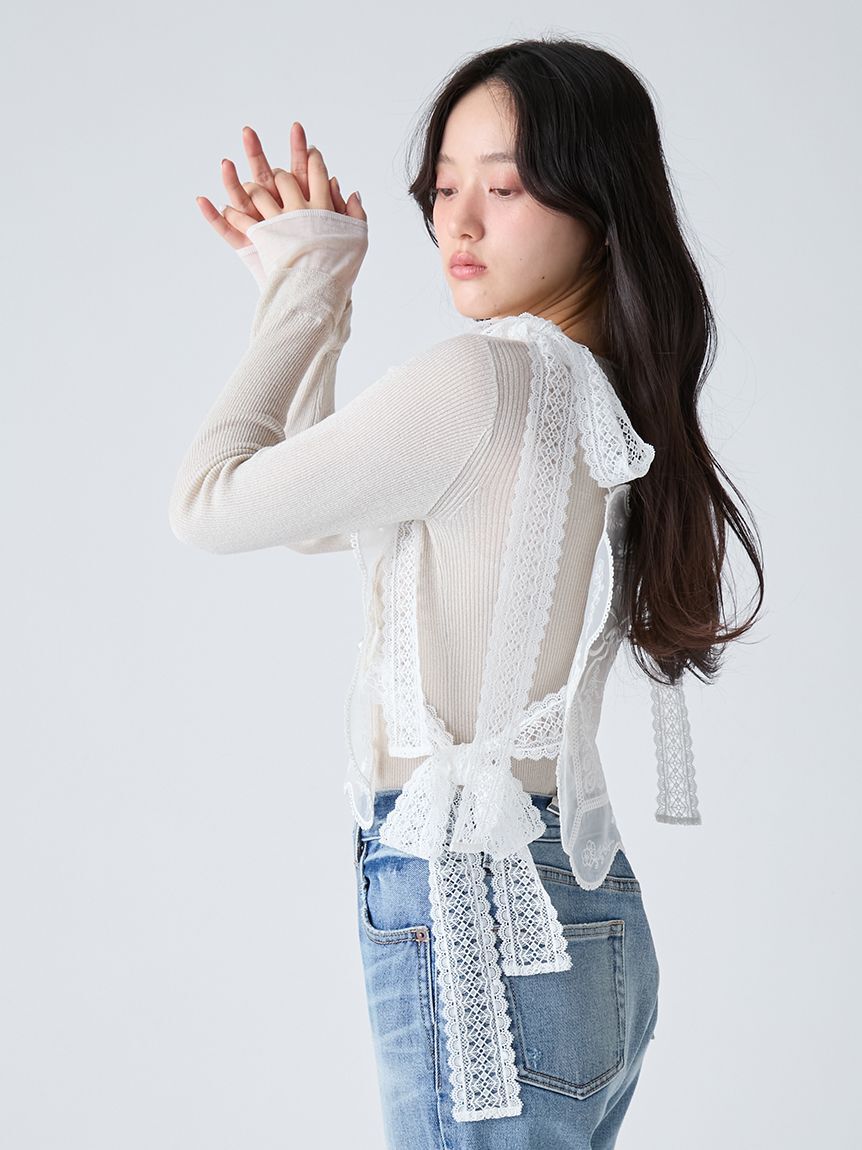 LILY BROWN「[L.B CANDY STOCK]ビジューエプロン」|ベスト・ジレ|