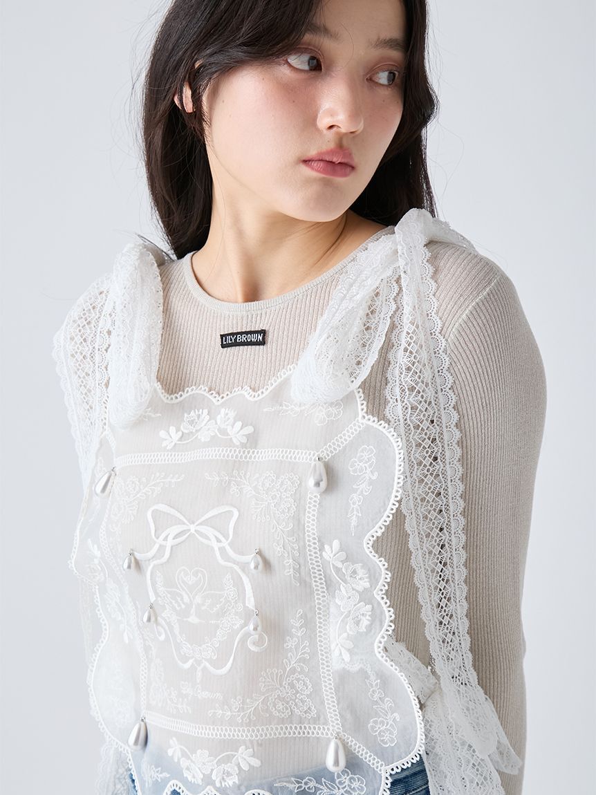 LILY BROWN「[L.B CANDY STOCK]ビジューエプロン」|ベスト・ジレ|