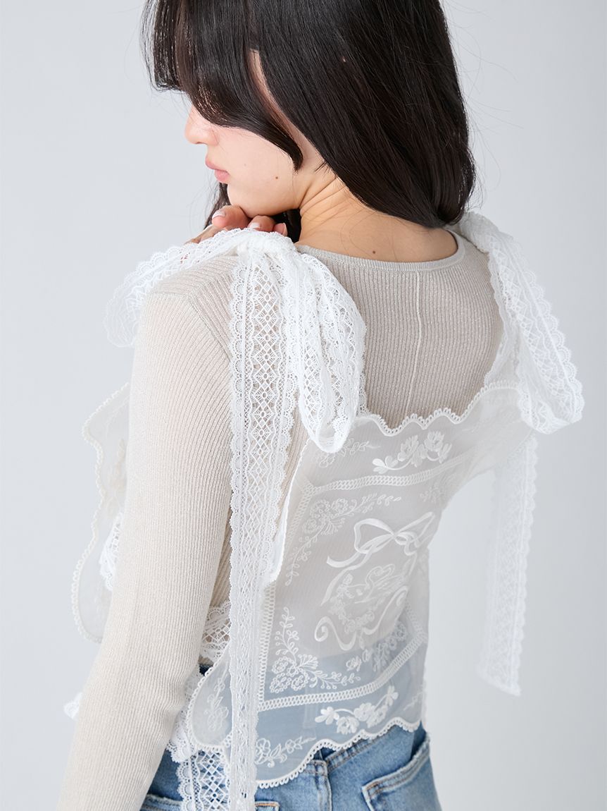 LILY BROWN「[L.B CANDY STOCK]ビジューエプロン」|ベスト・ジレ|