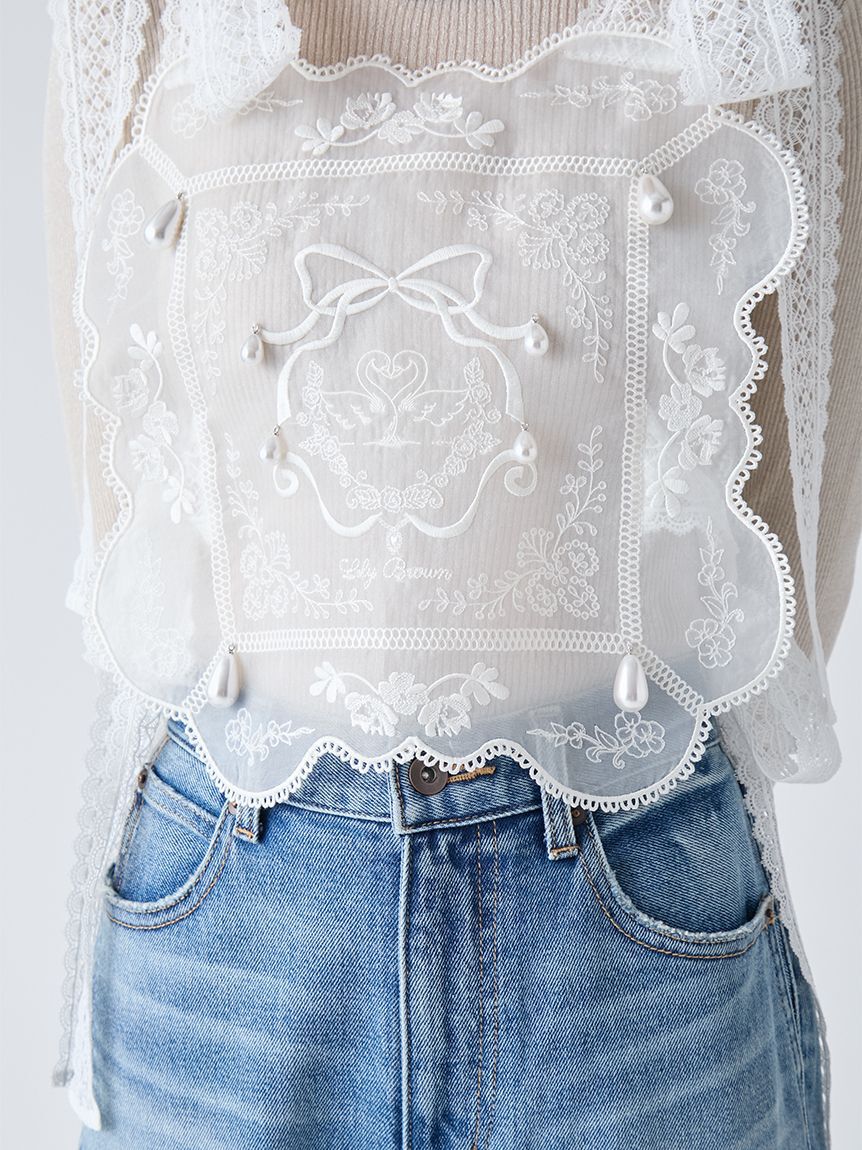 LILY BROWN「[L.B CANDY STOCK]ビジューエプロン」|ベスト・ジレ|