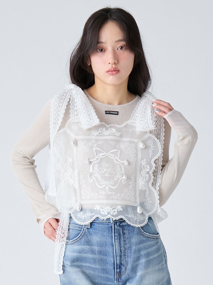 LILY BROWN「[L.B CANDY STOCK]ビジューエプロン」|ベスト・ジレ|