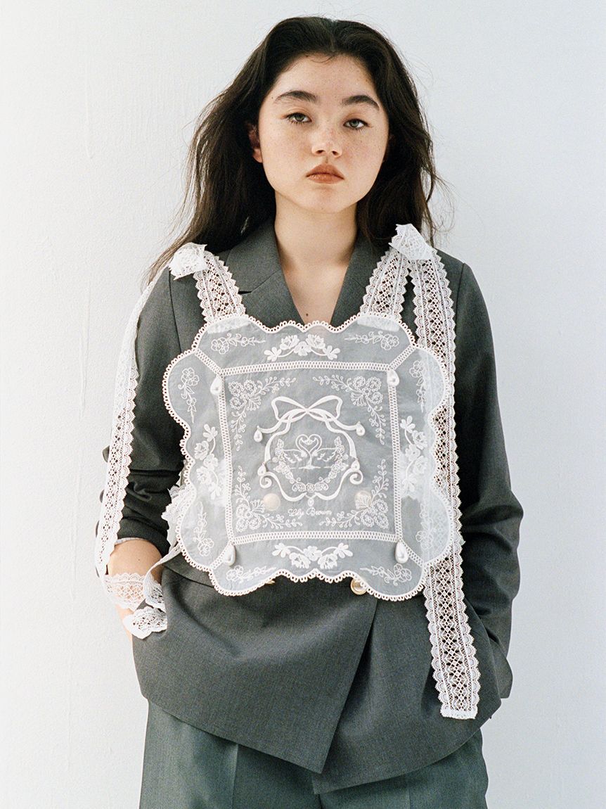 LILY BROWN「[L.B CANDY STOCK]ビジューエプロン」|ベスト・ジレ|