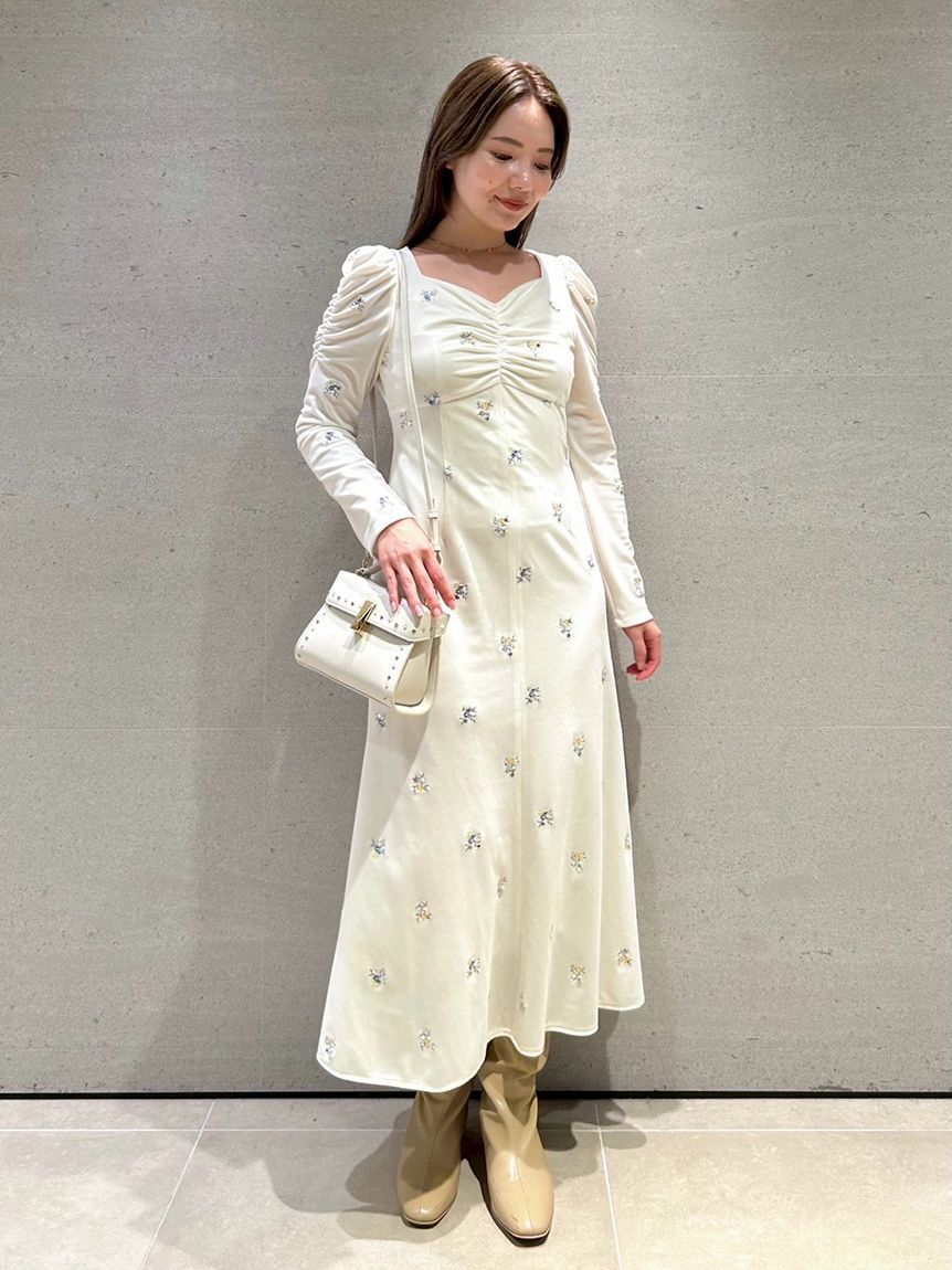 CELFORD「花柄刺繍ベロアワンピース」|ワンピース|IVR