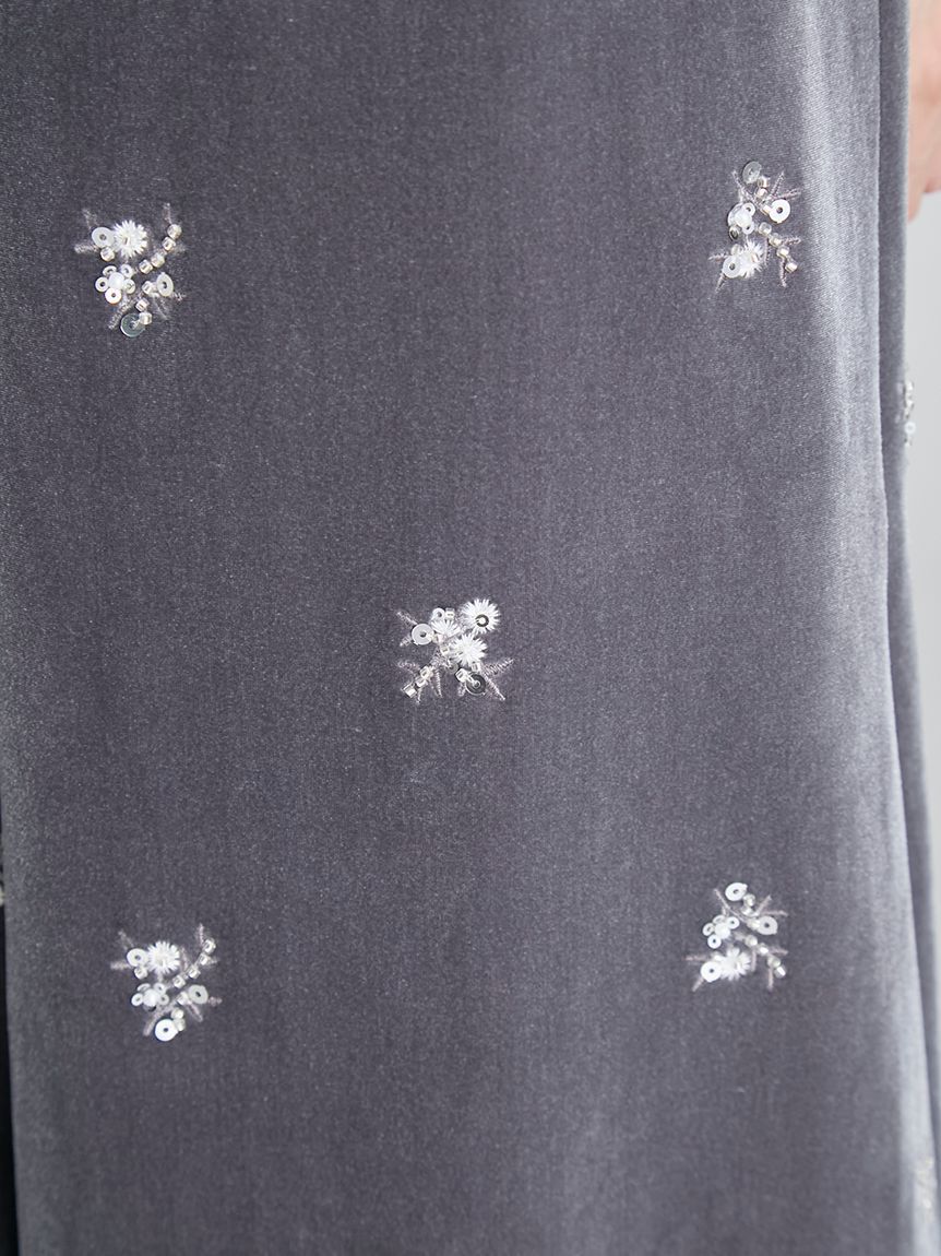 CELFORD「花柄刺繍ベロアワンピース」|ワンピース|