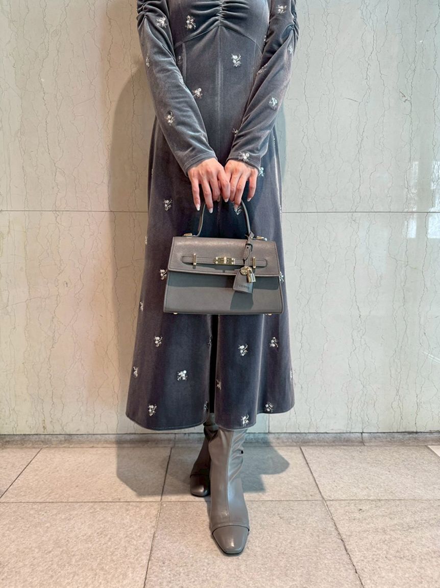 CELFORD「花柄刺繍ベロアワンピース」|ワンピース|