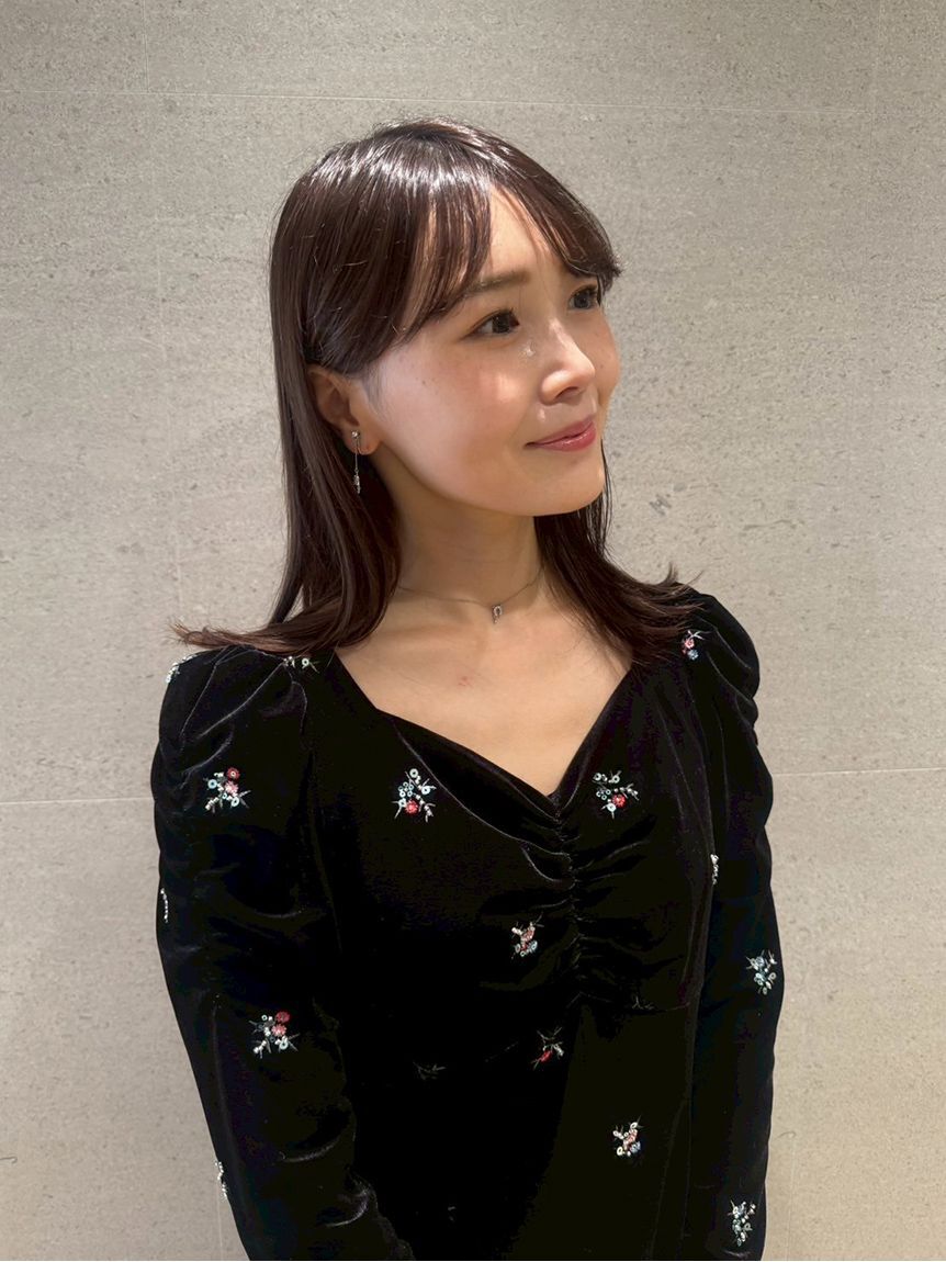 CELFORD「花柄刺繍ベロアワンピース」|ワンピース|