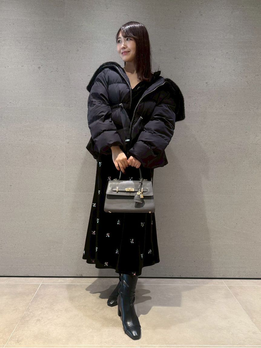 CELFORD「花柄刺繍ベロアワンピース」|ワンピース|