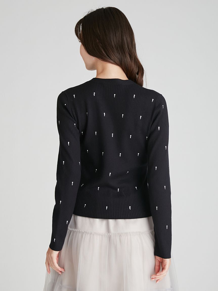 CELFORD「シャイニーVネックニットカーデ」|カーディガン|