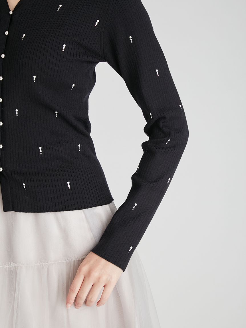 CELFORD「シャイニーVネックニットカーデ」|カーディガン|