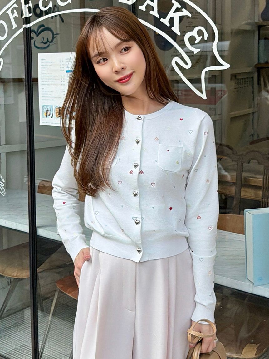 CELFORD「【UVカット】ハート刺繍ポケットカーディガン」|カーディガン|