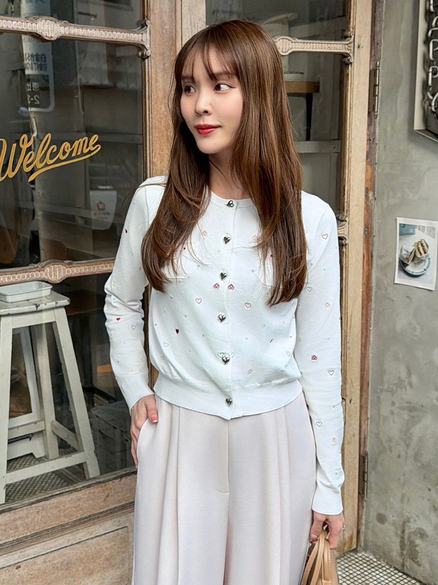 CELFORD「【UVカット】ハート刺繍ポケットカーディガン」|カーディガン|