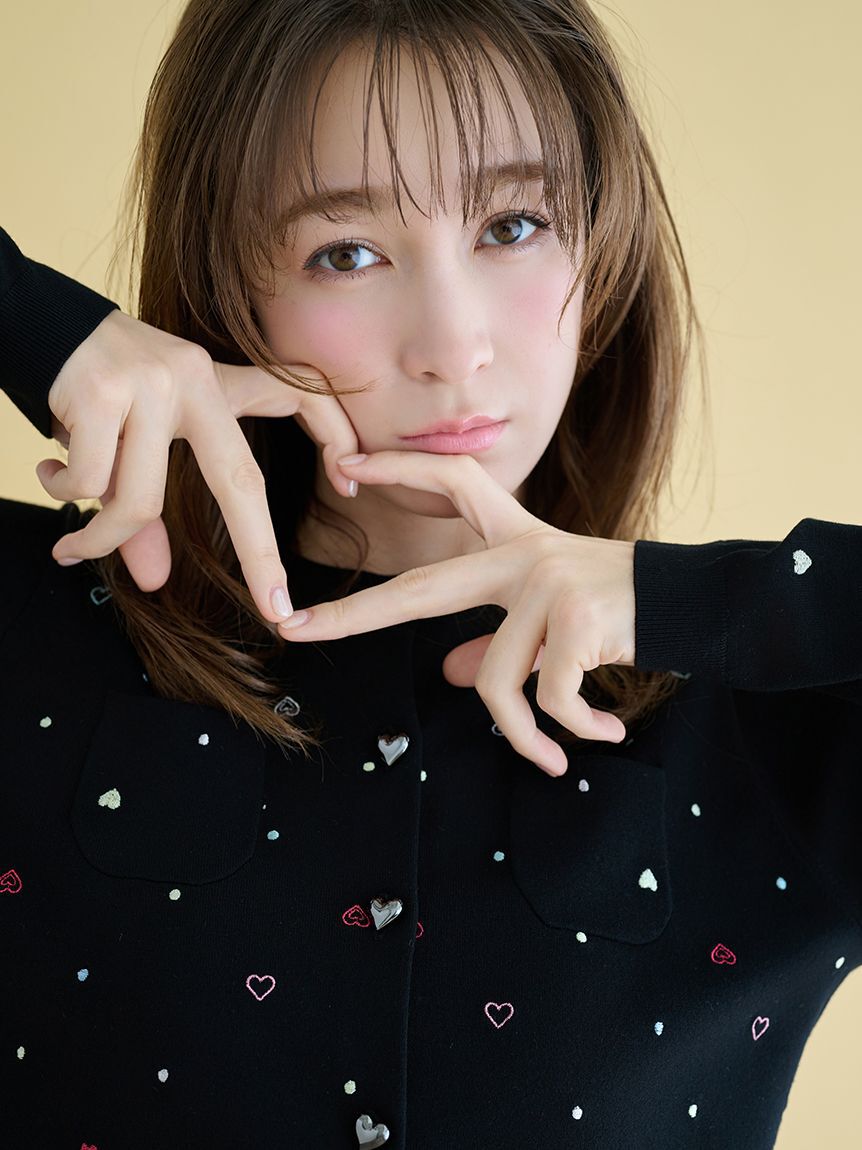 CELFORD「【UVカット】ハート刺繍ポケットカーディガン」|カーディガン|BLK