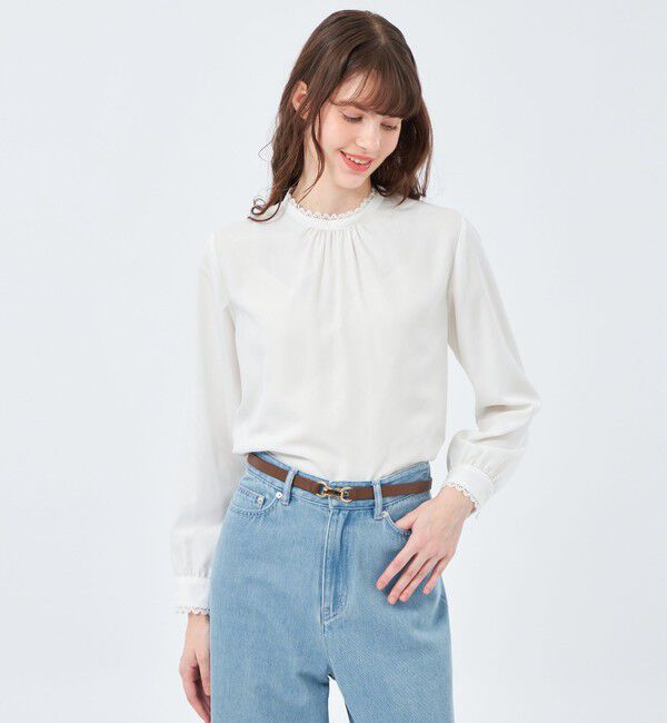 MACKINTOSH PHILOSOPHY「レーストリムブラウス」|シャツ・ブラウス|オフホワイト