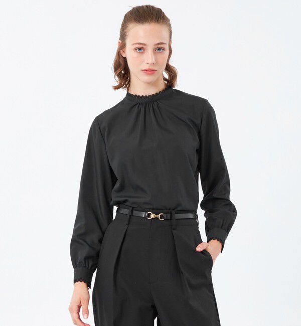 MACKINTOSH PHILOSOPHY「レーストリムブラウス」|シャツ・ブラウス|ブラック